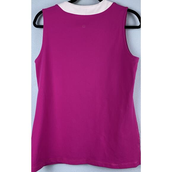 Wmns Lululemon Athletica Sz 12 Pink White Trim Stretchy Versatile Tank Top - Picture 6 of 9